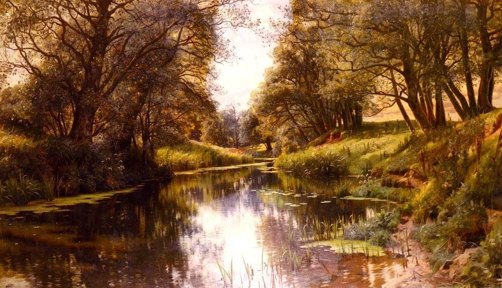 Peder Mork Monsted A Winding Stream In Summe